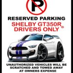 2016 2017 Shelby GT350R Mustang Muscle Car-toon No Parking Sign