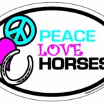 Imagine This 4-Inch by 6-Inch Car Magnet Oval, Peace Love Horses