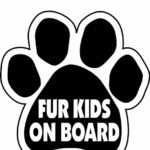 Imagine This Fur Kids on Board Paw Car Magnet, 5-1/2-Inch by 5-1/2-Inch