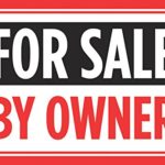 For Sale By Owner Print Black Red Signs Sell Window Poster Real Estate Business Office Car Auto Large 12 x 18 Sign