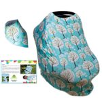 Baby Car Seat Cover, Nursing Breastfeeding Cover Scarf Blue, eBook set – Baby Car Seat Canopy, Shopping Cart And Stroller, Baby Carseat Covers for Boys and Girls, Drool Bib kit