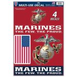 United States Military U.S. Marines Multi-Use Decal Sheet, Multicolor, One Size