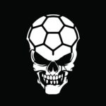 Soccer Skull Vinyl Decal Sticker | Cars Trucks Vans Walls Windows Laptops Cups | White | 5.5 X 3.6 | KCD1889
