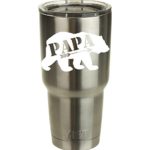 Papa Bear White Vinyl Decal for Drinkware, Computers, or Vehicles