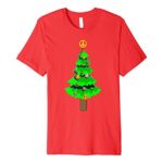 PEACE SIGN Christmas Tree T-Shirt | Hippies Xmas Shirts