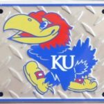 Kansas Jayhawks Diamond License Plate Tin Sign 6 x 12 inches