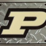 Purdue Diamond License Plate Tin Sign 6 x 12in