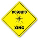 Mosquito Crossing [3 Pack] of Vinyl Decal Stickers | 4″ X 4″ |Indoor/Outdoor | Funny decoration for Laptop, Car, Garage , Bedroom, Offices | SignMission