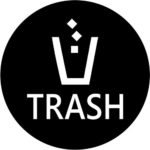 Trash Sign For Bin Decal Sticker Car Motorcycle Truck Bumper Window Laptop Wall Décor Size- 12 Inch Wide Black Color
