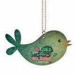 The Lord is My Strength Exodus 15:2 Bird Shape 3 x 4 Wood Rear-View Mirror Car Charm