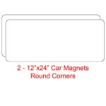 2 – 12″x24″ Blank Magnetic Sign Sheets – Blank Car Magnet Signs, 30 Mil. (Round Corners)