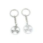 Keyring Keychain Keytag Key Ring Chain Tag Door Car Wholesale Jewelry Making Charms G0YS9 Age-old Round Signs