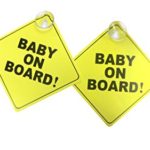 Baby on board car sign with suction cup. Heat resistant and very effective suction cup.