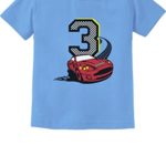 3rd Birthday 3 Year Old Boy Race Car Party Toddler Kids T-Shirt