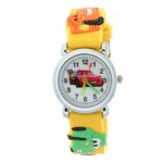 TimerMall Cartoon 3D Yellow Silicon Rubber Strap Kids Boys Girls Children Analog Time Teacher Watch