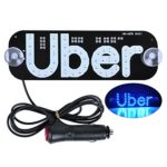 AutoEC Uber LED Sign Decor, Uber Flashing Hook on Car Window with DC12V Car charger Inverter (Blue), Please Confirm Illegal Or Not Before Order