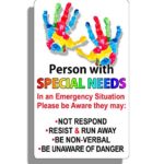 Person with Special Needs Sticker Car Safety Decal for Vehicle Car Truck Van SUV Custom Die Cut