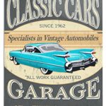 Elite Classic Cars Garage – Vintage Sign (12×18 Aluminum Wall Sign, Wall Decor Ready to Hang)