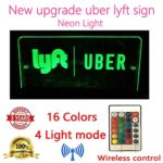 Uber Lyft Sign LED Light Logo Decal Glow Accessories Remote Intelligent Control 16 Luminous Colors 4 Control Modes Uber Lyft Sign Glowing Light Up Sticker For Car Taxi