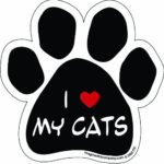 Imagine This Paw Car Magnet, I Love My Cats, 5-1/2-Inch by 5-1/2-Inch