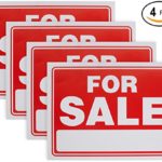 Ram-Pro Sale Sign for Car and Auto Sales – Rust Free Clear And Visible Text Long Lasting With A Space to Hand write, white and Red Plastic Sign for Business or Personal Use (4-Pack)