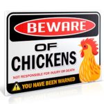 Beware of Chickens Warning Sign | 9″ x 12″ | Danger Sign Funny Gag Gifts for window, office, bedroom decor, lockers, etc. | Corrugated Plastic | Indoor/Outdoor | Chicken Sign Made in USA