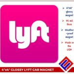 Set of 2 PINK LYFT CAR MAGNETS ~ 4 x 4 inches Vehicle Magnet sign.