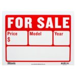 Plastic “For Sale” Sign Board (Size: 9″ x 12″, 2 Lines, Pack of 2) Retail Store/Car/Auto Sale Label Tags