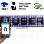 Uber LYFT very bright LED sign. Easy programmable glowing logos for rideshare with Bluetooth.