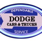 Dodge Cars and Trucks Dependable Service LED Sign, 16″ Oval Shaped Sign, LED Light Rope That Looks Like Neon, Wall Decor for Man Cave, Garage, Bar