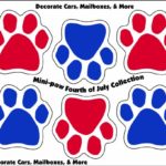 Imagine This 1-3/4-Inch by 1-3/4-Inch 4th July Collection Car Magnet, 6 Mini Paws