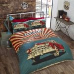VINTAGE CAR AMERICAN FLAG ROUTE 66 USA QUEEN SIZE (230CM X 220CM – UK KING SIZE)
