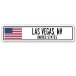 Las Vegas, Nv, United States Street [3 Pack] of Vinyl Decal Stickers | 1.5″ X 7″ | Indoor/Outdoor | Funny decoration for Laptop, Car, Garage, Bedroom, Offices | SignMission