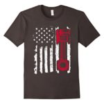 Distressed Vintage American Flag Piston Muscle Car T-Shirt