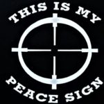 This Is My Peace Sign Guns Vinyl Decal Sticker|WHITE|Cars Trucks Vans SUV Laptops Wall Art|5.25″ X 5″|CGS472