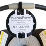 Micro Preemie, No Touching Newborn, Baby car seat tag, Baby Shower Gift, Stroller tag, Baby Preemie No Touching car seat Sign