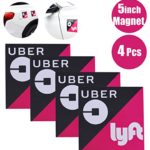WildAuto Uber Lyft Magnet Car Sign Logo Uber Lyft Sign Decor Accessories Removable for Rideshare Driver (4 pcs)