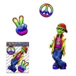 PEACE SIGN ALIEN Rainbow Small FUNNY Joke UFO Vinyl Window Bumper Car Sticker Decal Pack For Laptop Caravans, Trucks, Boats – ST00030_SML – JAS Stickers