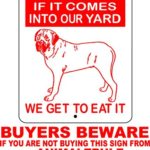 MASTIFF DOG SIGN 9″x12″ ALUMINUM “ANIMALZRULE ORIGINAL DESIGN – “NO ONE ELSE IS AUTH0RIZED TO SELL THIS SIGN” (Any one else selling this sign is selling a CHEAP COPY) THIS SIGN COMES WITH (2) HOLES FOR EASY MOUNTING.