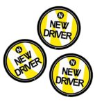 VaygWay New Driver” Vehicle Round Magnet Sign Bumper Magnet Safety Sign – Car Vehicle Reflective Sign Sticker Bumper for New Driver (3)