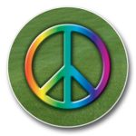 Peace Sign in Rainbow Colors – Single Ceramic Car Coaster by Highland Graphics