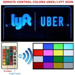 UBER LYFT LOGO Glow LED Light Sign Decal Sticker with Remote Control 16 Adjustable Colors 4 Light mode 4 Bigger Stronger Suction Cups 8.4¡± x 4.4¡± UBER LYFT LOGO LED Light Up Sign Decal Sticker