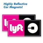 Wall26 Uber+Lyft Driver Magnet – Set of 2 – 5″x10″ – Durable Car Door/Bumper Magnet w/ Highly Reflective Vinyl – Sign for Uber, Lyft, and Rideshare Drivers