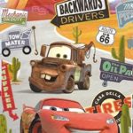 Disney Cars Road Signs Lightning McQueen and Mater Plush Mink Style Blanket, Twin Size Measures 60 by 80 inches