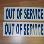 Blue OUT OF SERVICE Magnetic signs to fit Car, Tow Truck, Van SUV US DOT Approved Size