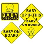 Gogogu Set of 4 Baby On Boardr Safety Sign Vehicle Bumper Magnet – Reflective Car Sign Sticker Bumper Drivers