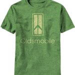 Oldsmobile Logo Vintage Cars Green Men’s T-Shirt Tee Classic Car Logo Shirt Peace Sign Logo Shirts