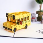 Liif School Bus Pop Up Card, 3D Bus Pop Up Card, Pop Up Card For All Occasions, Birthday, Kids, Congratulations, Back To School Gift