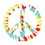 BOLDERGRAPHX 3080 Peace Symbol Decal with Tie-Dye Pattern 4″