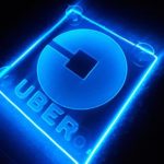 Uber Logo Acrylic laser engraving Sign Neon Wire NO Decal AA batteries IN 4 COLORS (Blue)